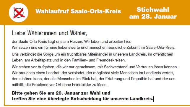 Wahlaufruf Saale-Orla-Kreis